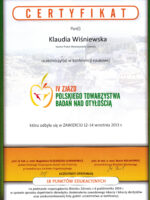 Certyfikat IV Zjazd Polskiego Towarzystwa Bada nad Otyoci Klaudia Winiewska 1 scaled 2